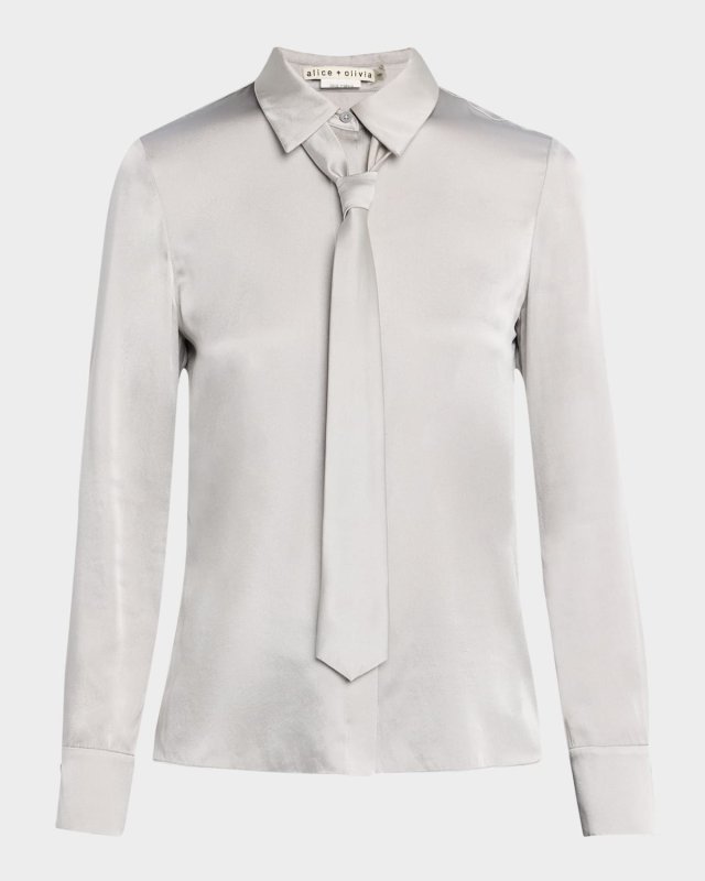 Brady Slim Button-Front Shirt with Removable Ti